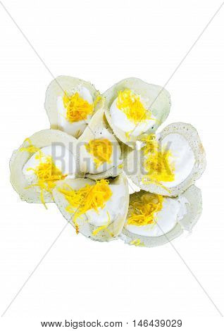 Thai crispy pancake or Kanom Buang isolated on white background