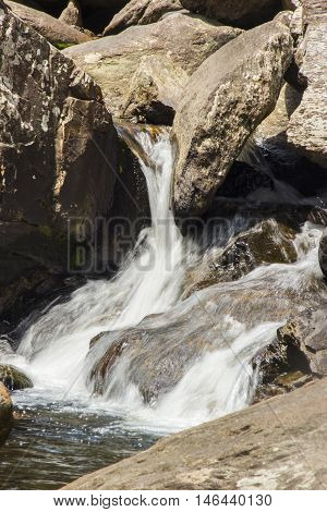 Beautiful Stream In Sunny Day - Waterfall Background.
