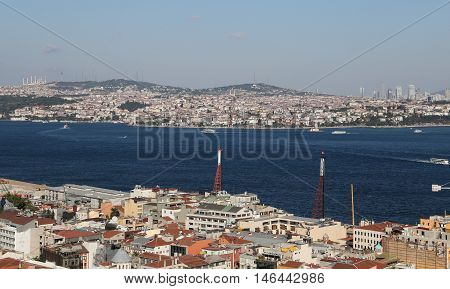 Bosphorus Strait In Istanbul City