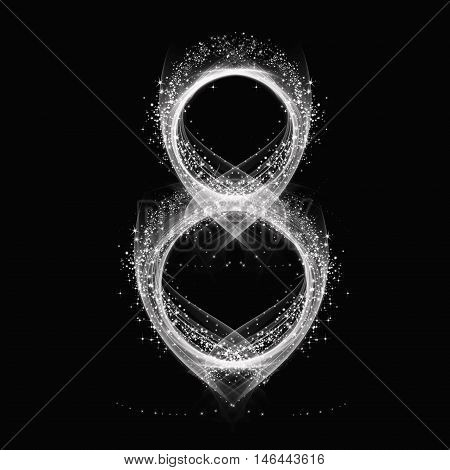 8 March International Women's Day. Greeting card on dark blurred background