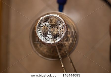 Preparing Hookah At A Restaurant