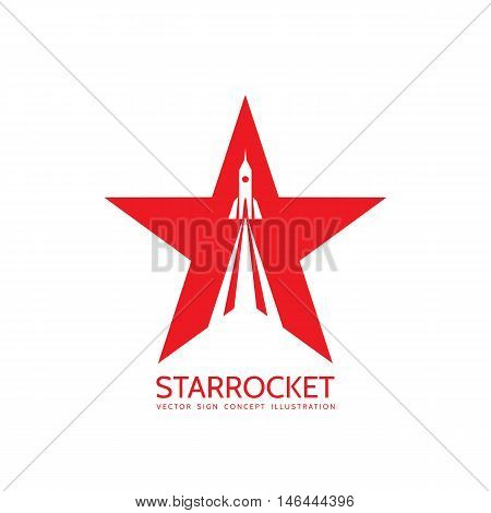 Star rocket - vector logo template concept illustration. Space ship creative sign. Design element.