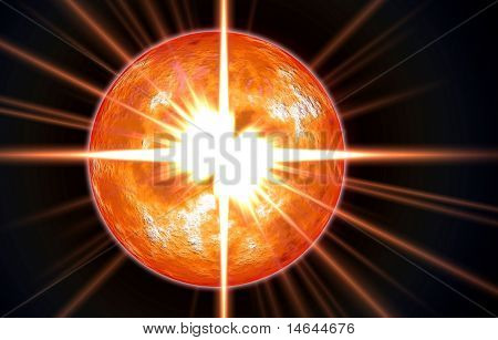 Immagine composita di un pianeta alieno ravvicinato