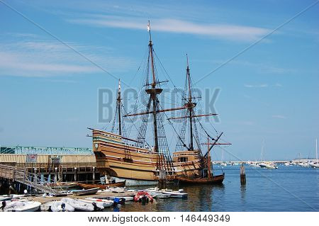 The Mayflower II at Plymouth, Massachusetts, USA.