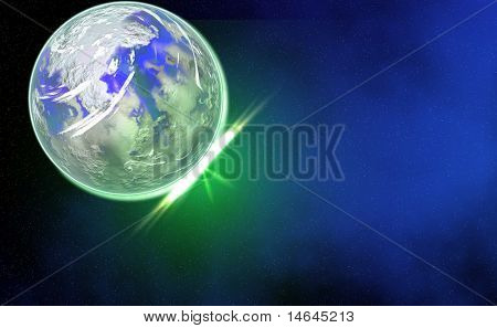 Immagine composita di un pianeta alieno ravvicinato
