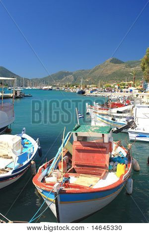 Hafen von Nidri auf Lefkas Insel Griechenland