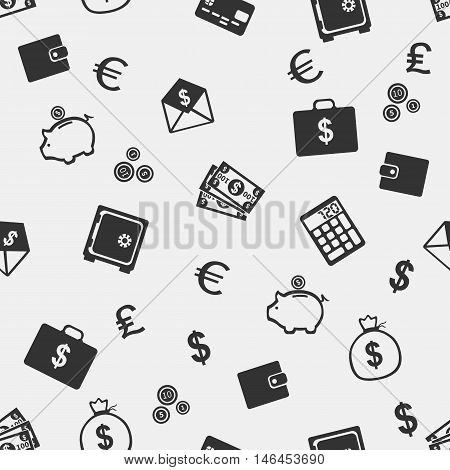 Vector Seamless Pattern Of Finance