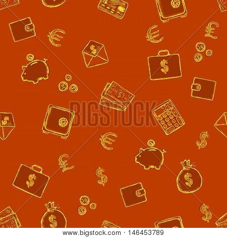 Vector Seamless Pattern Of Finance