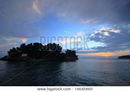 Il villaggio di Parga Grecia Epiro al tramonto