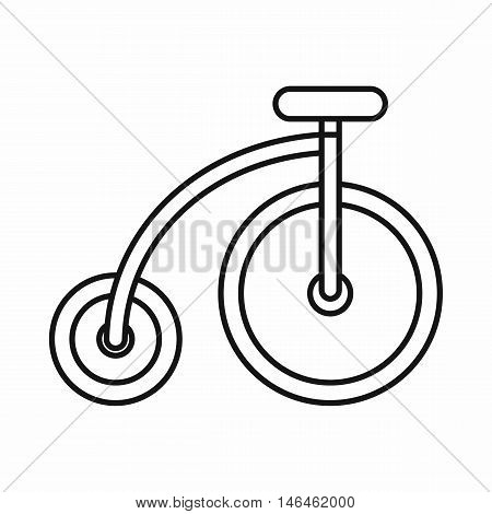 Highwheel bike icon in outline style on a white background vector illustration