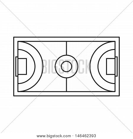 Futsal or indoor soccer field icon in outline style on a white background vector illustration