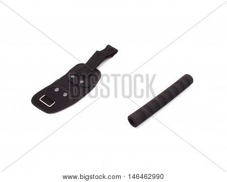 Black and Soft Handling Grip Materials Isolated