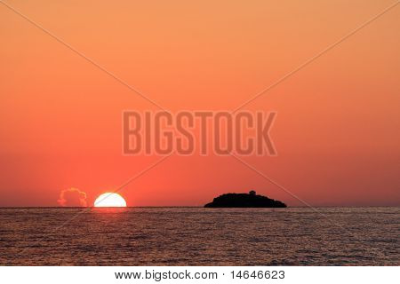 Il villaggio di Parga Grecia Epiro al tramonto
