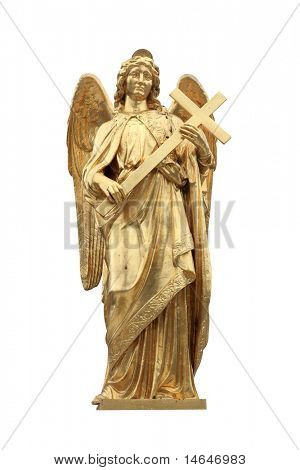 Złoty posąg anioła w pobliżu Katedra Marii Panny, Zagrzeb, Chorwacja