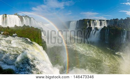 Cataratas Waterfalls View From The Bottom With Some Rocks
