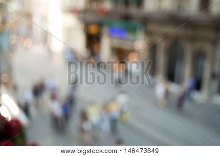 Blurred City And People