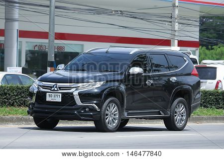 CHIANGMAI, THAILAND - AUGUST 10, 2016: Mitsubishi Pajero Suv Car. On road no.1001 8 km from Chiangmai city.