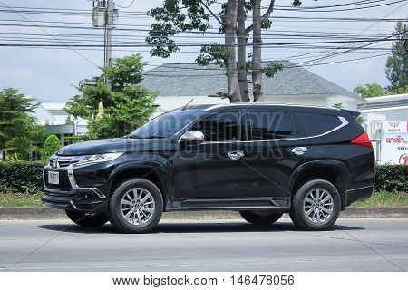 CHIANGMAI, THAILAND - AUGUST 10, 2016: Mitsubishi Pajero Suv Car. On road no.1001 8 km from Chiangmai city.
