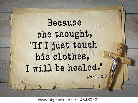 TOP-350. Bible verses from Mark.Because she thought, 