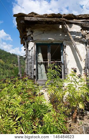 Old abandoned house from Bulgarian village in Rodopi mountain