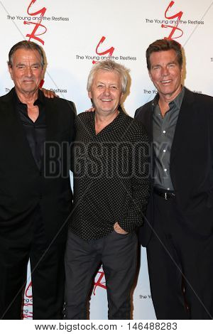 LOS ANGELES - SEP 8:  Eric Braeden, Mal Young, Peter Bergman at the Young and The Resltless 11,000 Show Celebration at the CBS Television City on September 8, 2016 in Los Angeles, CA