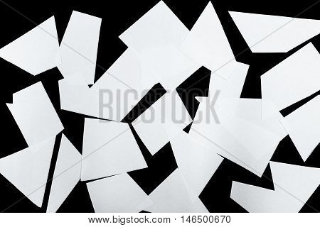 Clear paper is isolated on black background