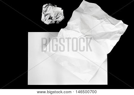 Clear paper is isolated on black background