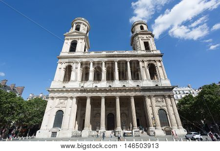 The church of Saint Sulpice in the Luxembourg quarter of Paris