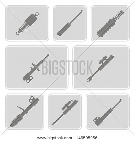 set of monochrome icons with shock absorber for your design