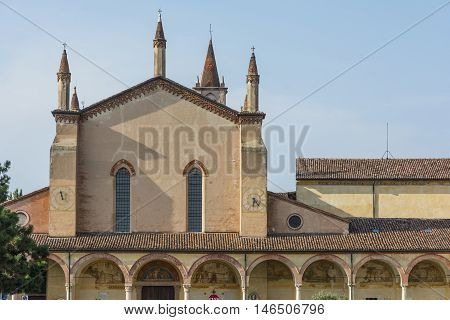 GRAZIA,ITALY-JULY 4,2015:View of the sanctuary of the Blessed Virgin of Graces in the small village of Grazie near the river Mincio.