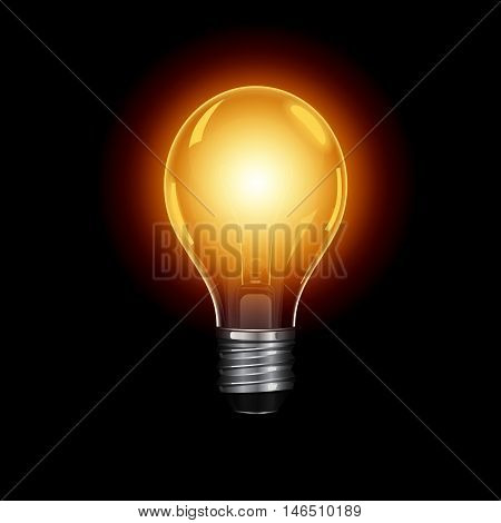 Light bulb on back background, Vector illustration.