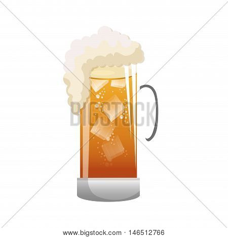 beer mug drink with foam. beverage alcohol. silhouette vector illustration