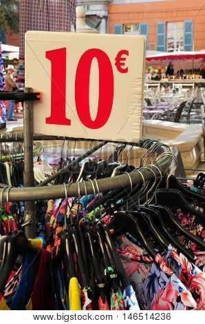 Frejus; France - april 16 2016 : dress on the market in spring