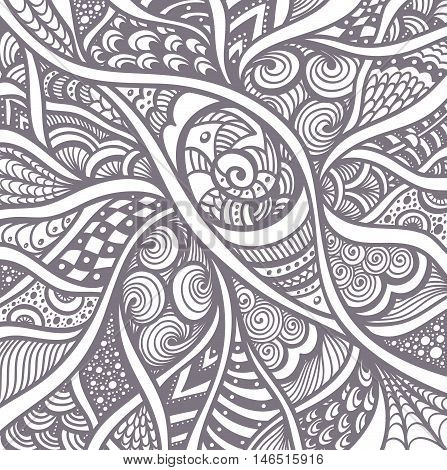 Abstract  Background   with Zen doodle or  Zen tangle  pattern black on white for coloring page or relax coloring book for adult or wallpaper or for decorate package clothes