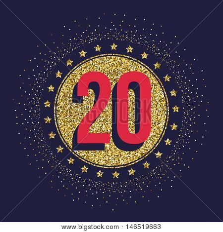 Twenty years anniversary celebration logotype. 20th anniversary logo.