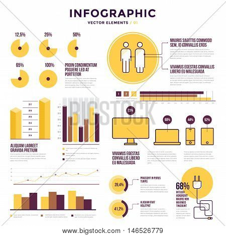 Collection infographic vector elements. Use in website, flyer, corporate report, presentation, advertising, marketing etc.
