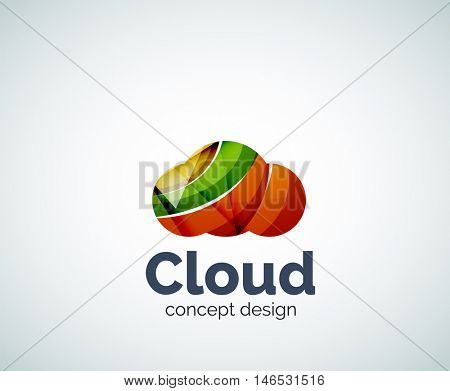 Bubble logo template created with abstract geometric overlapping elements