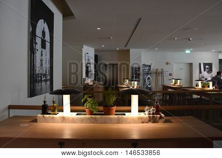 HAMBURG, GERMANY - AUG 28: Hamburg Airport (Flughafen Hamburg) in Germany, as seen on Aug 28, 2016. It is the fifth-busiest of Germany's commercial airports measured by the number of passengers.