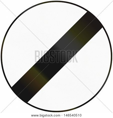 Belgian Regulatory Road Sign - End Of Previous Prescriptions