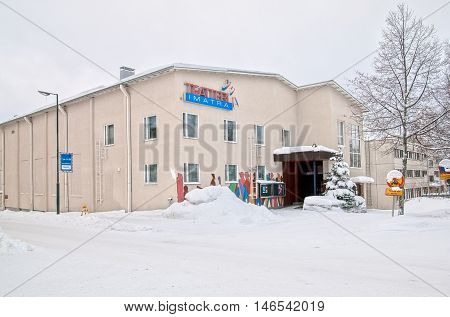 IMATRA, FINLAND - JANUARY 28, 2011: City Theater Building (Imatra Teatteri) on Kallenkuja Street