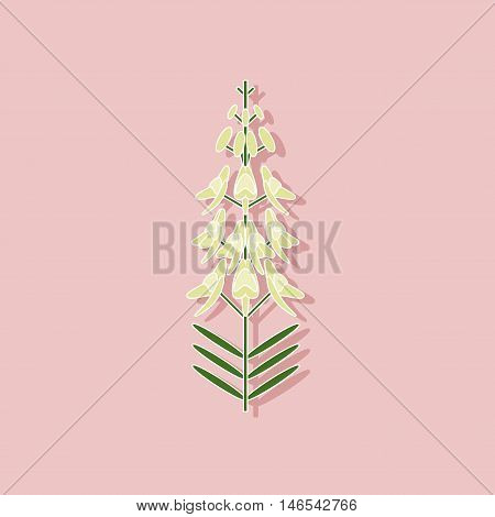 paper sticker on stylish background of herb Linaria