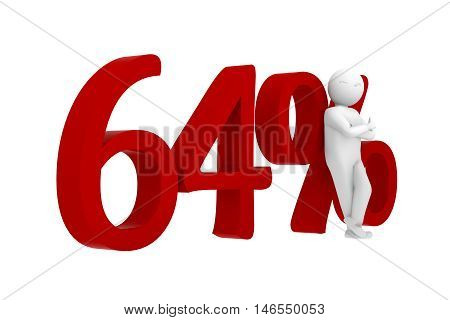 3D Human Leans Against A Red 64%