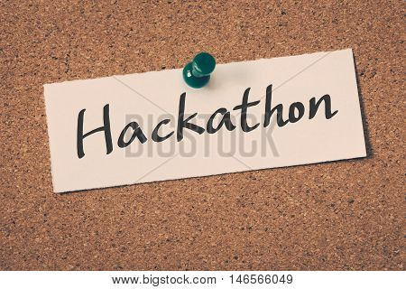 Hackathon note pin on the bulletin board