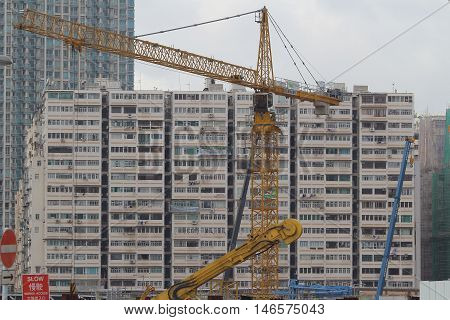 Silhouette Of The Building Construction Is Not Finished.