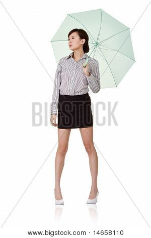 Business Woman Holding Umbrella