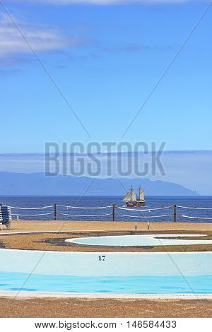 View of Los Gigantes cliffs. Tenerife, Canary Islands, Spain