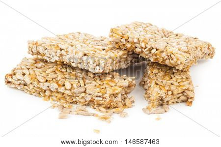Kozinaki of sunflower on white background