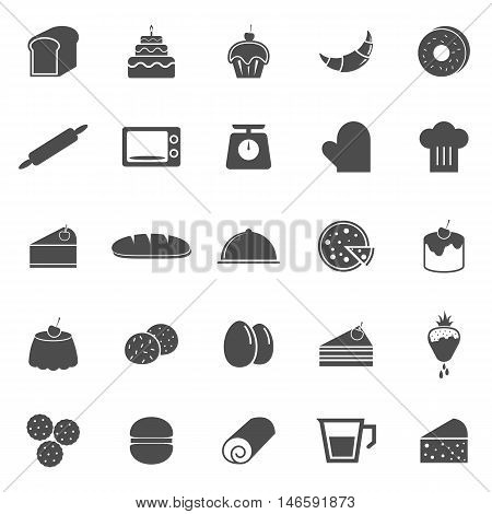 Bakery icons on white background, stock vector