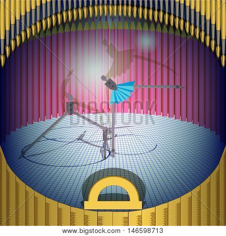 ballet, theater of stationery, fatnasy colorful illustration