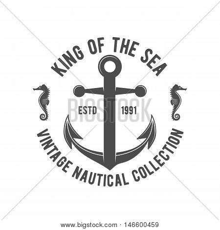 Vintage yacht club badge and logotype. Vintage retro nautical  emblem and label. Yackting logo